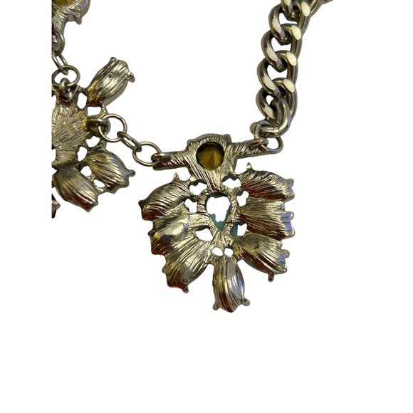 American Eagle Statement Necklace With Crystal & Turquoise Accents - Picture 14 of 16